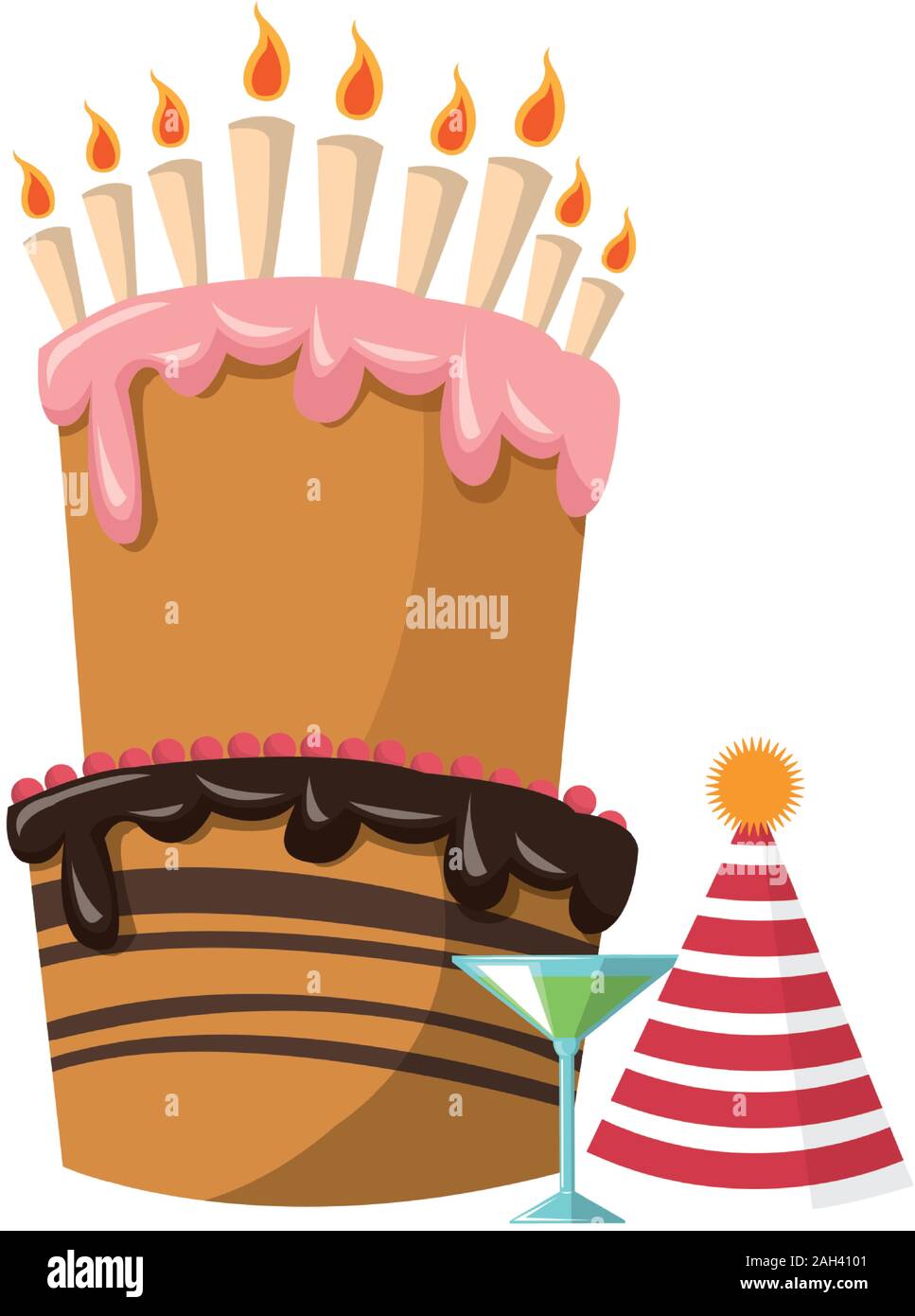 Grand Gateau D Anniversaire Avec Aperitif Et Party Hat Un Design Colore Image Vectorielle Stock Alamy Grand Gateau D Anniversaire Avec Aperitif Et Party Hat Un Design Colore Image Vectorielle Stock Alamy