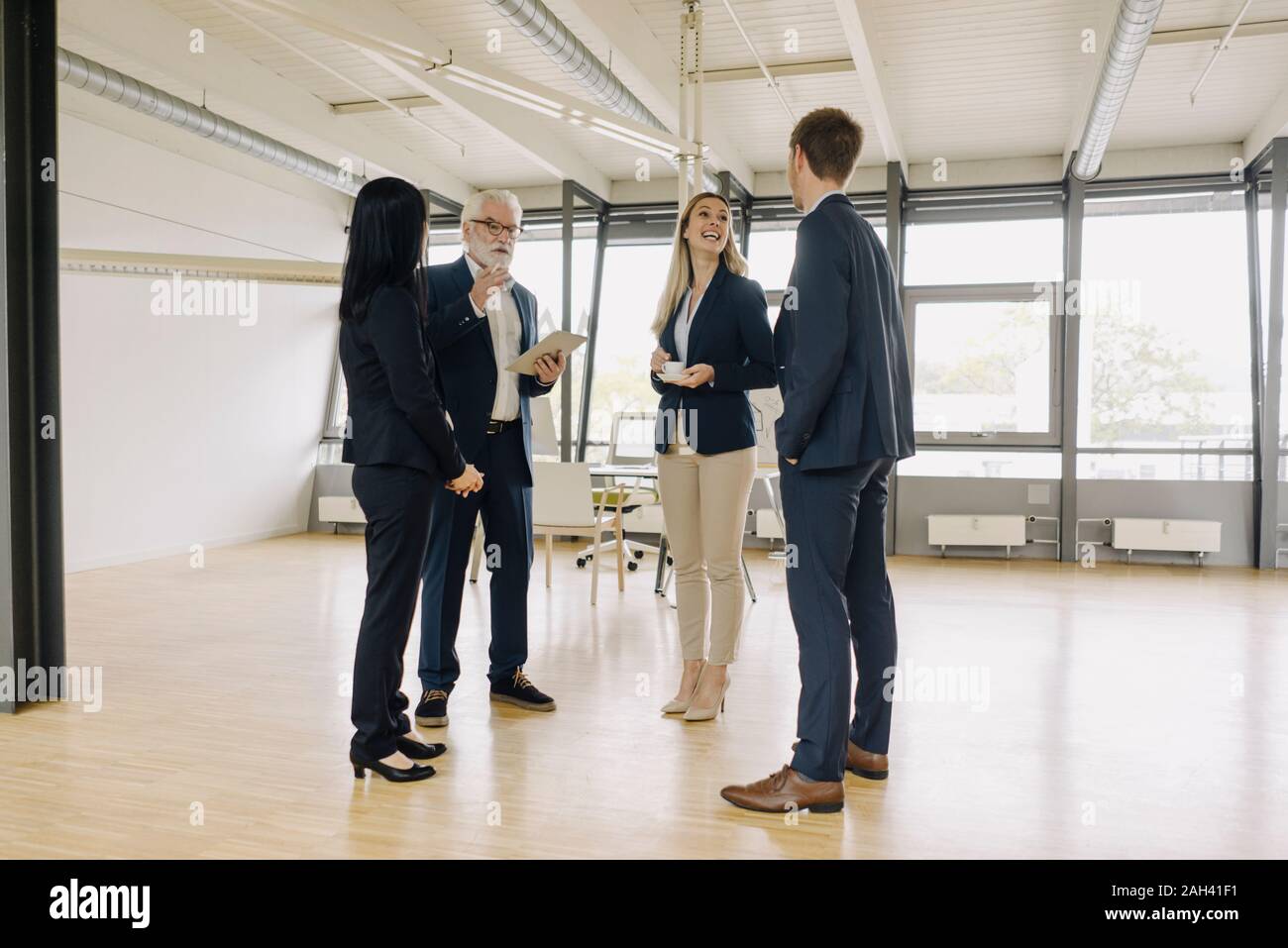 Les gens d'affaires ayant un meeting in office Banque D'Images