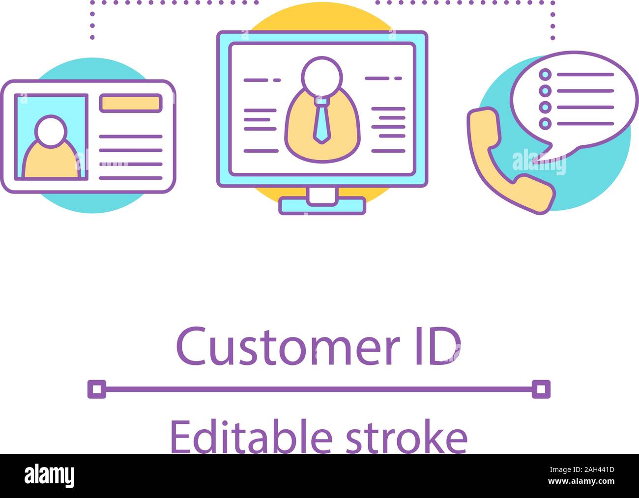 ID client concept icône. Page de profil utilisateur idée fine ligne ...