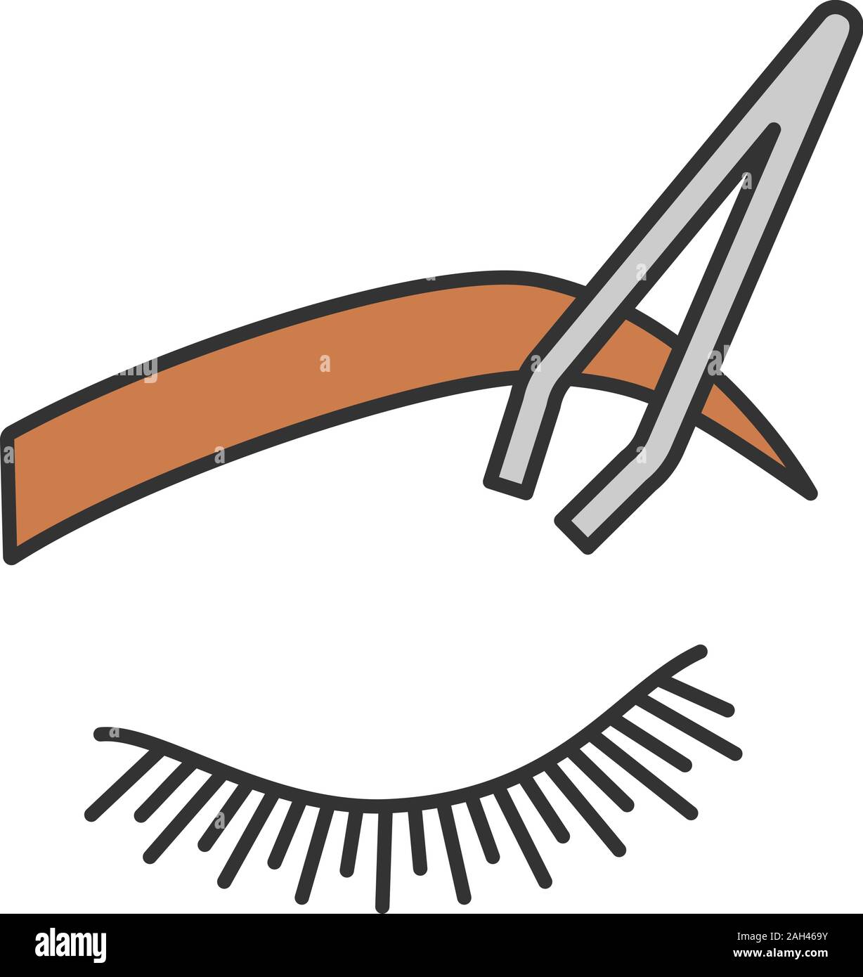 L'icône couleur de sourcils. Sourcils de correction. Épilation des sourcils. Sourcils plumaison. Pince à dessin. Vector illustration isolé Illustration de Vecteur