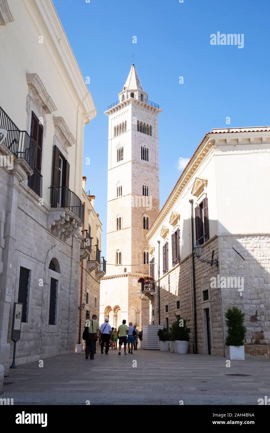 Italie, Pouilles, Trani, clocher de la cathédrale de San Nicola Pellegrino Banque D'Images