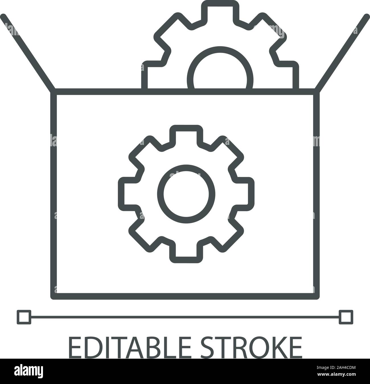 Paquets SEO icône linéaire. Services d'optimisation de moteur de recherche. Fine ligne illustration. Rang de site web. Les paramètres et les add-ons.Contour Symbole. Vector Illustration de Vecteur