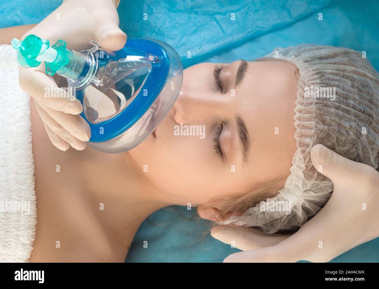 Portrait d'un patient dans le prix. La photo en gros plan. Concept de la santé. Banque D'Images