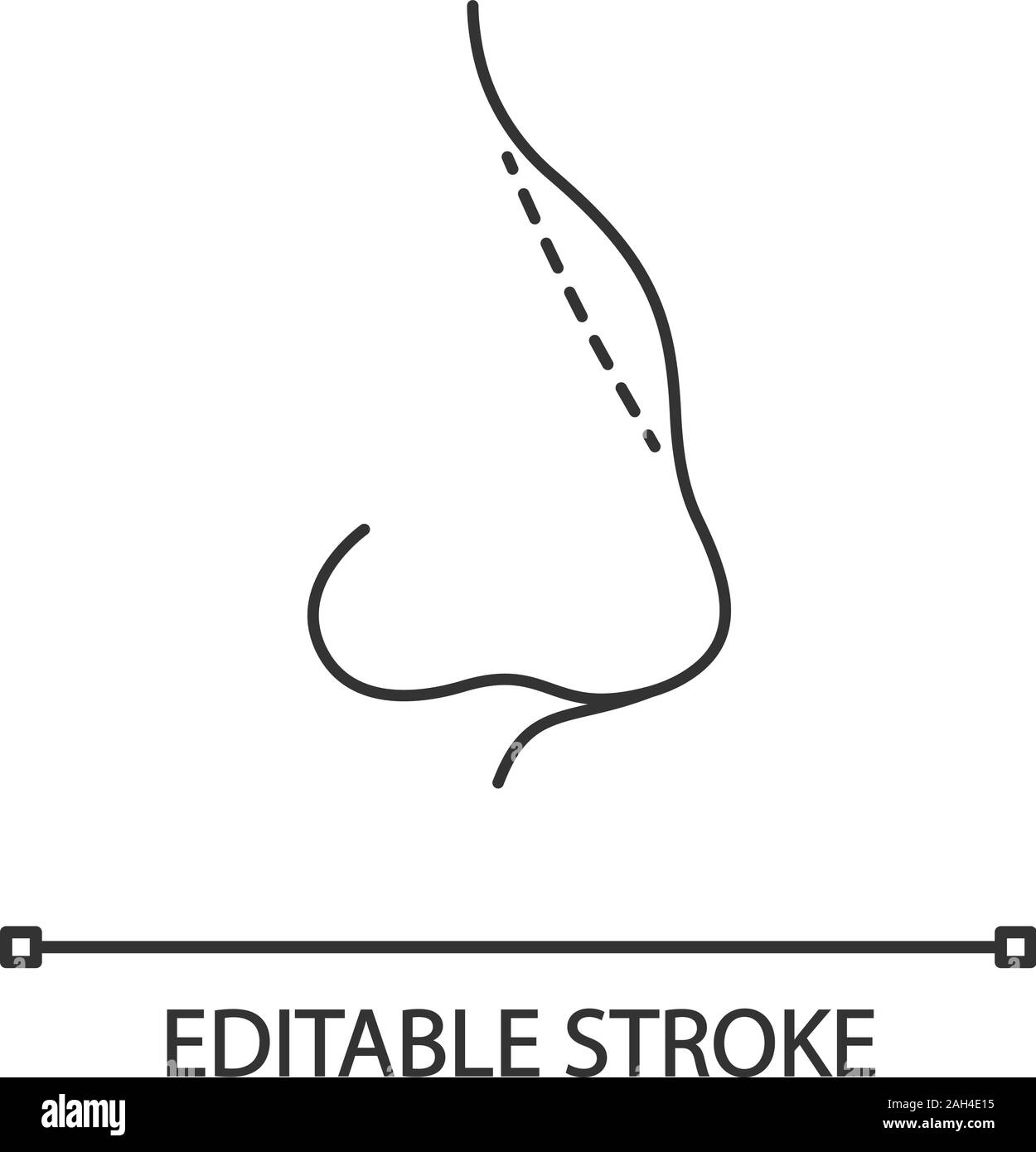 Icône linéaire rhinoplastie. Remodelage du nez. Fine ligne illustration. La chirurgie plastique du nez. Rajeunissement facial. Dépose de la bosse. Symbole de contour. Vector isola Illustration de Vecteur