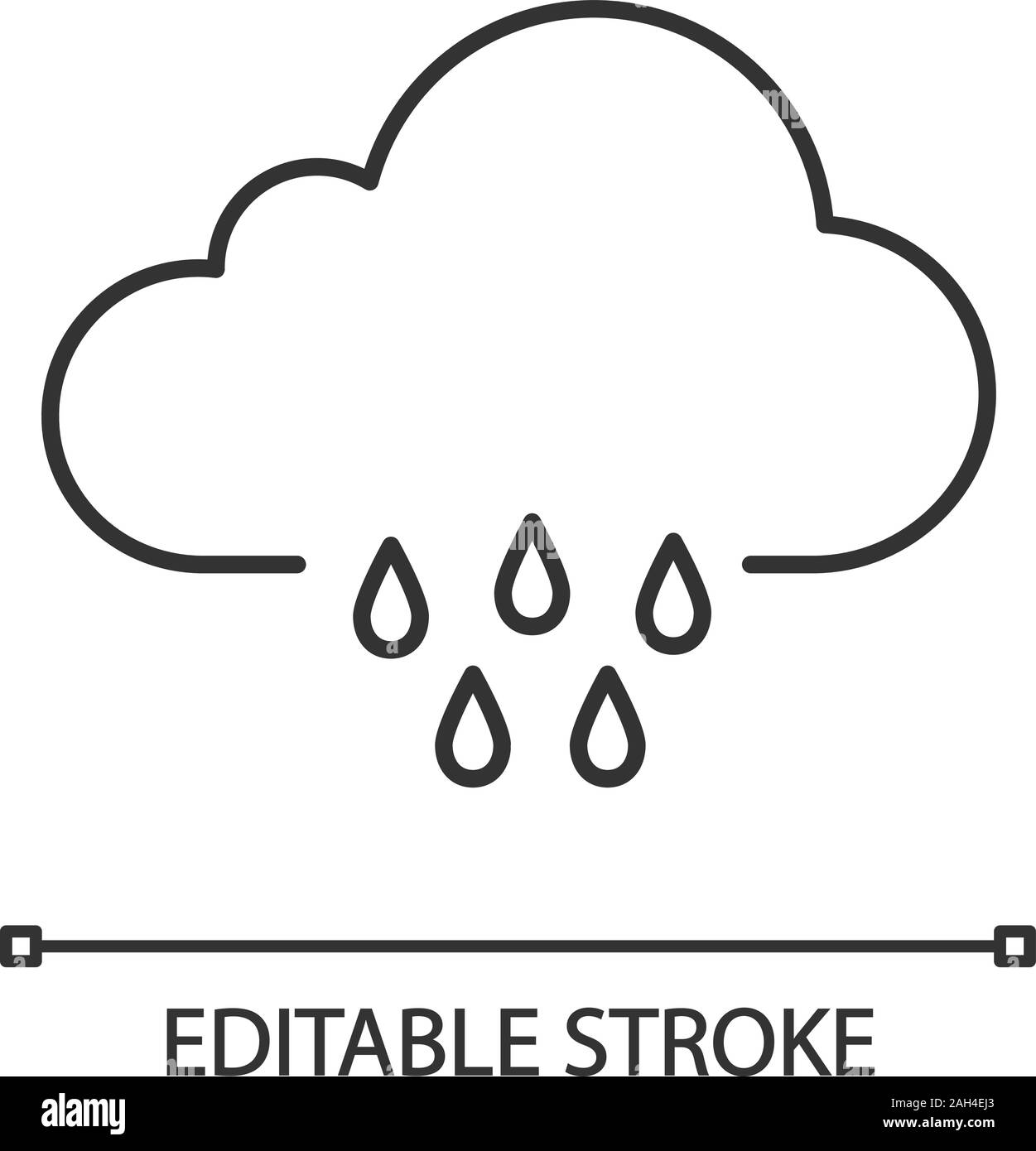 Temps de pluie icône linéaire. La pluie. Fine ligne illustration. Pluie ...