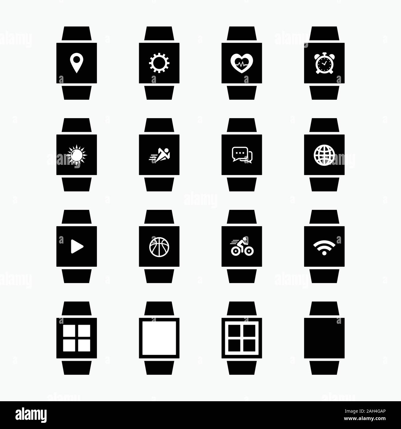 Smartwatch design icon set Illustration de Vecteur