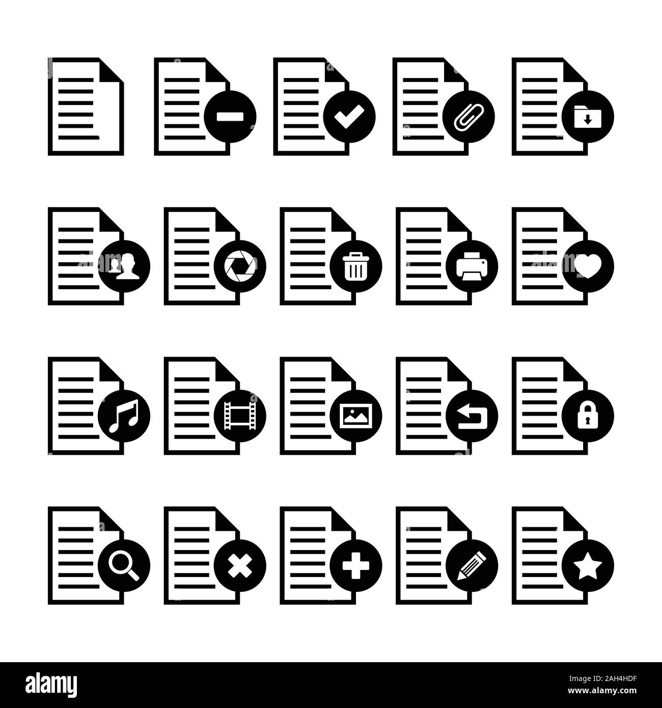 Dossiers et documents de conception icon set Illustration de Vecteur