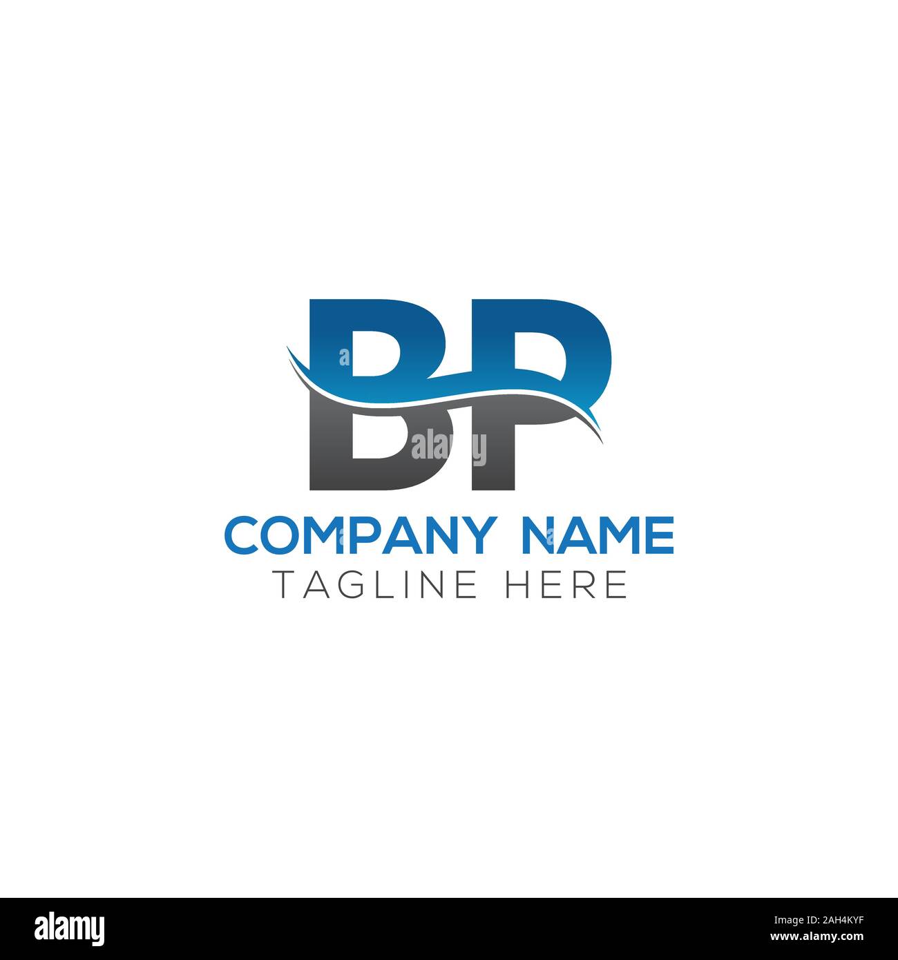 Logo Lettre BP avec de l'eau vague Business Modèle vectoriel typographie. Résumé de création Logo Design BP Lettre. Illustration de Vecteur
