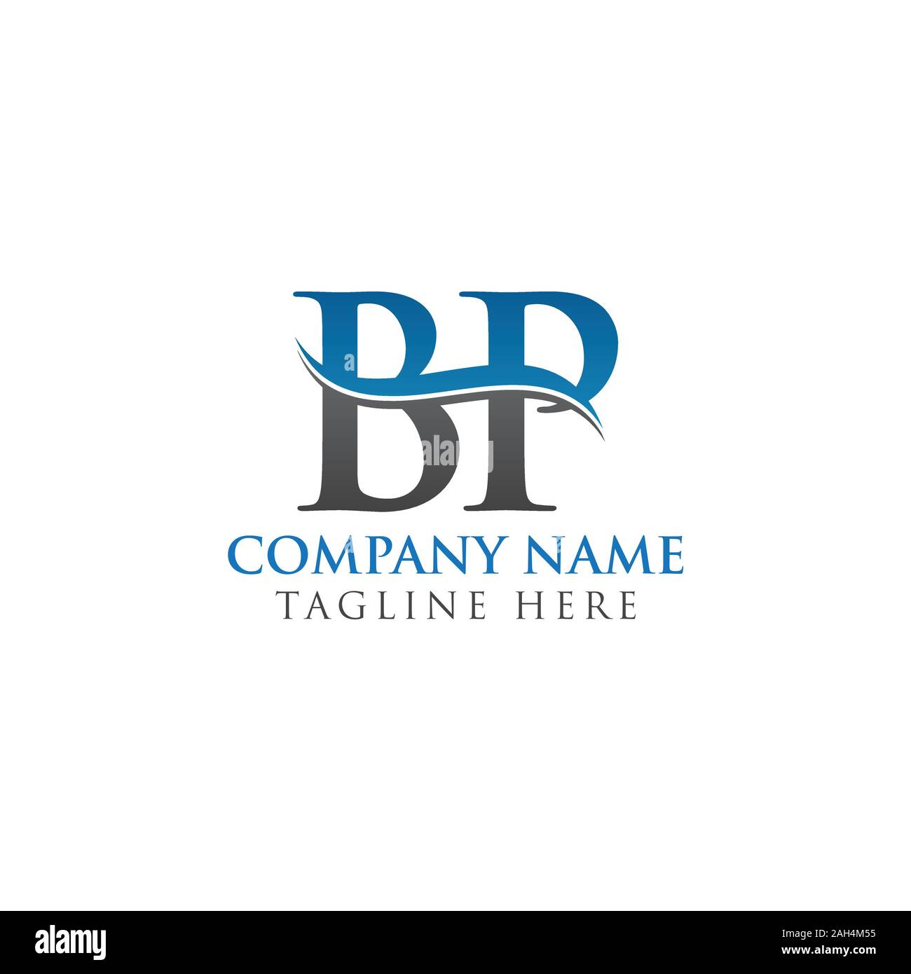 Logo Lettre BP avec de l'eau vague Business Modèle vectoriel typographie. Résumé de création Logo Design BP Lettre. Illustration de Vecteur
