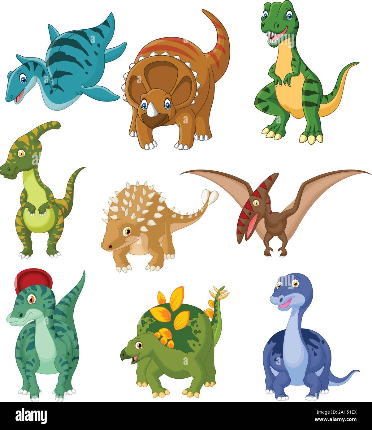 Caricature les dinosaures collection Illustration de Vecteur