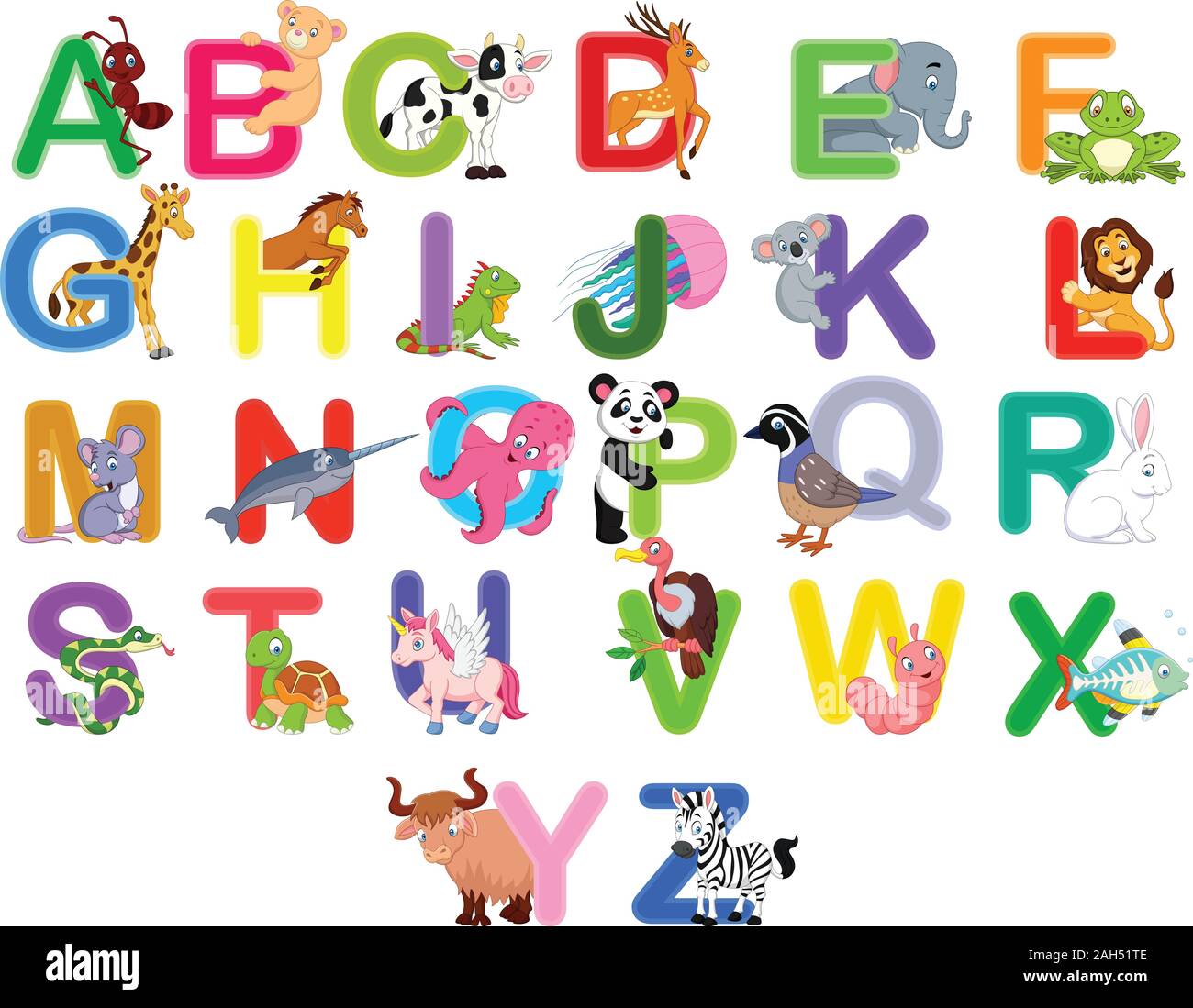 Alphabet Animaux Illustration de Vecteur