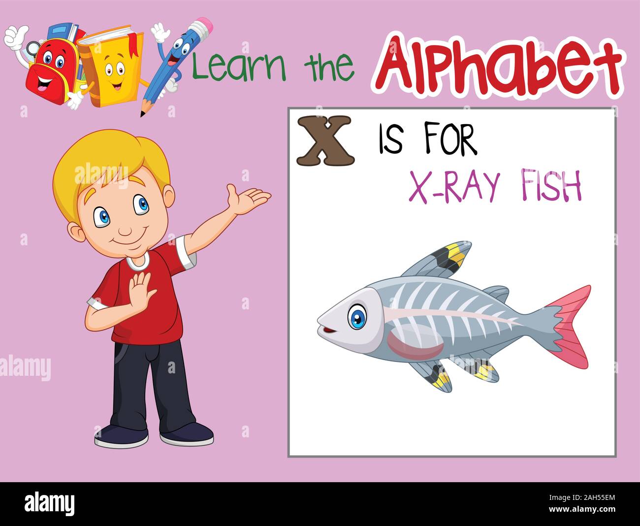 Illustration de la lettre X est pour X-Ray Fish Illustration de Vecteur