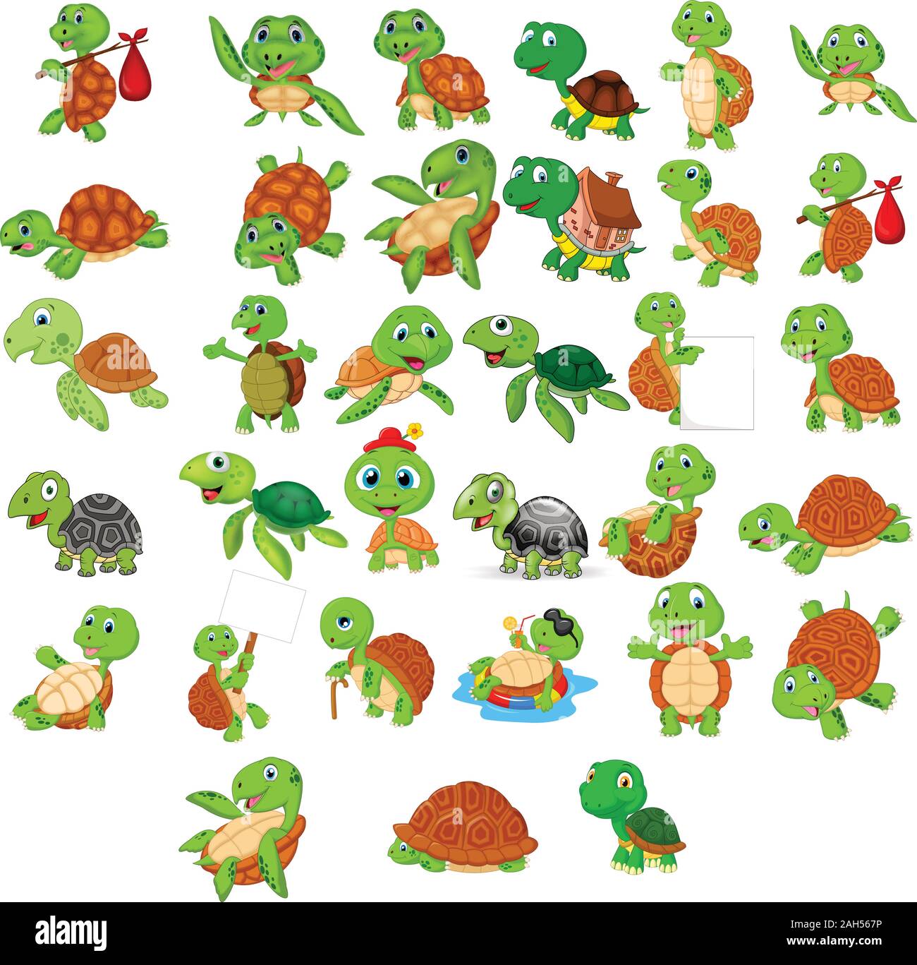 Dessin de tortue collection Illustration de Vecteur