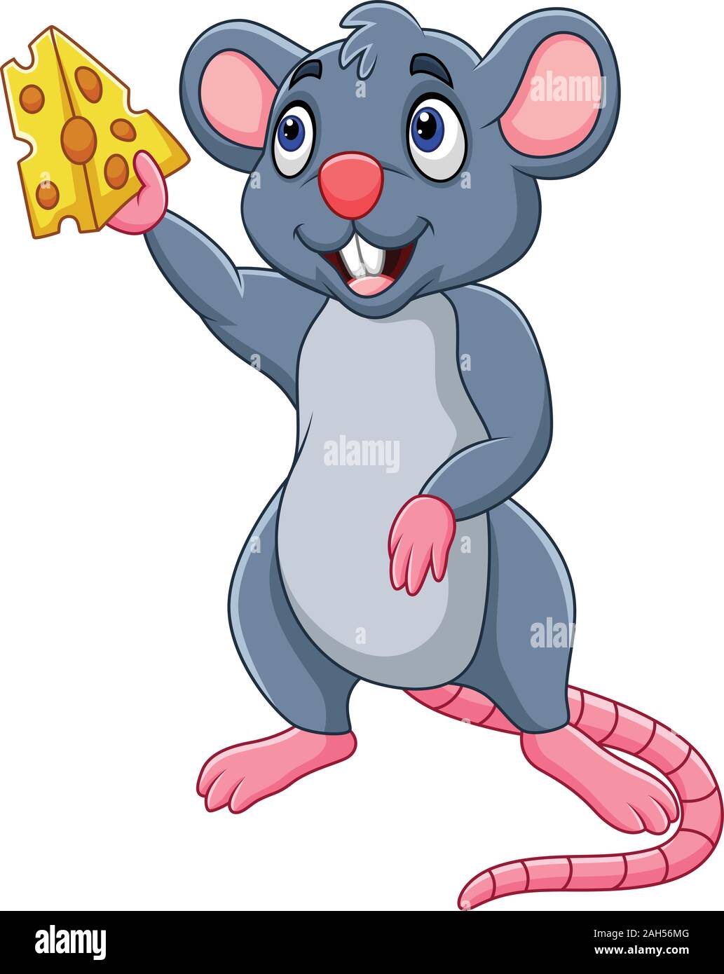 Caricature montrant la souris tranche de fromage Illustration de Vecteur