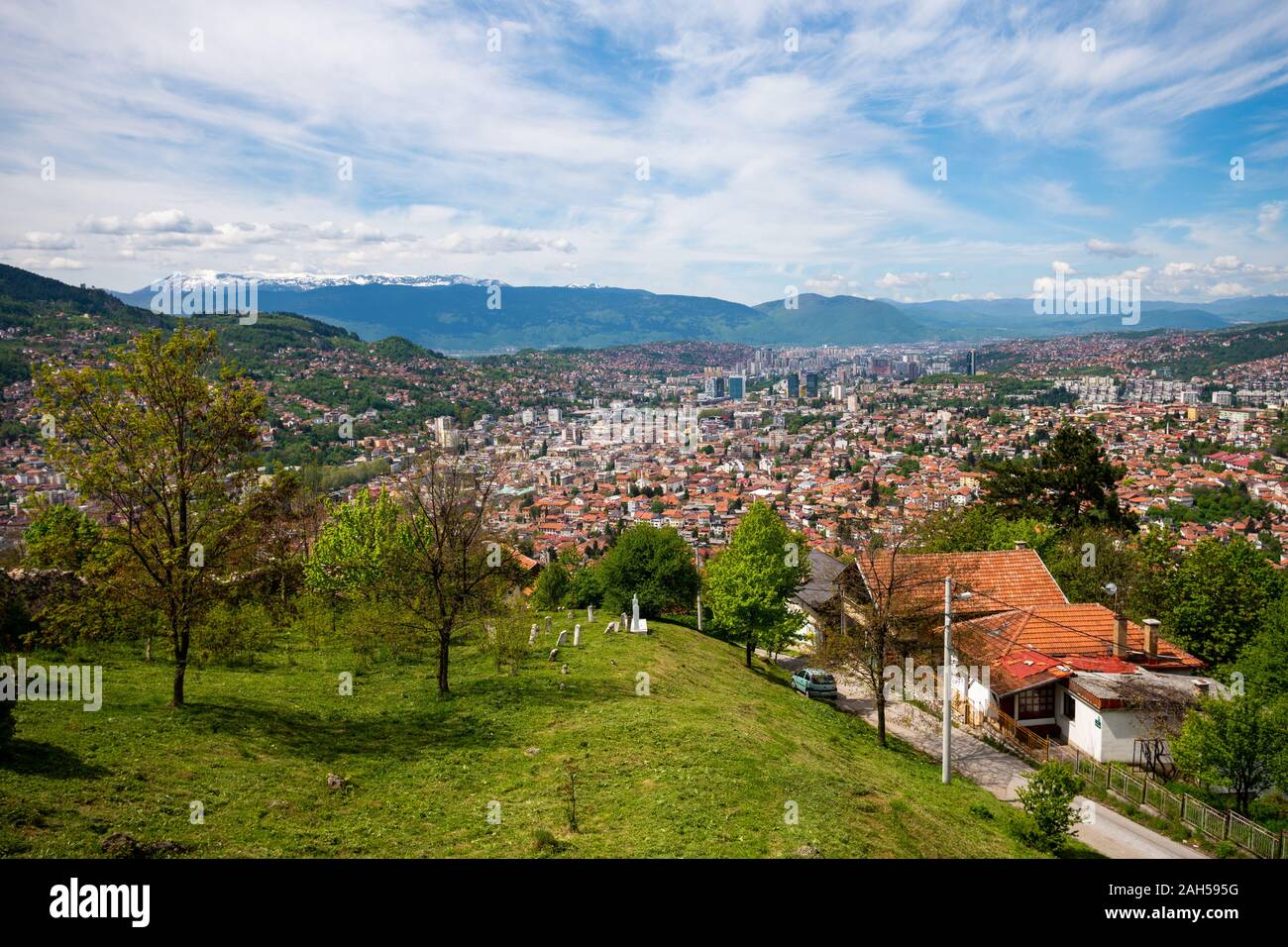 Panorama de Sarajevo, la capitale de la Bosnie-Herzégovine Banque D'Images