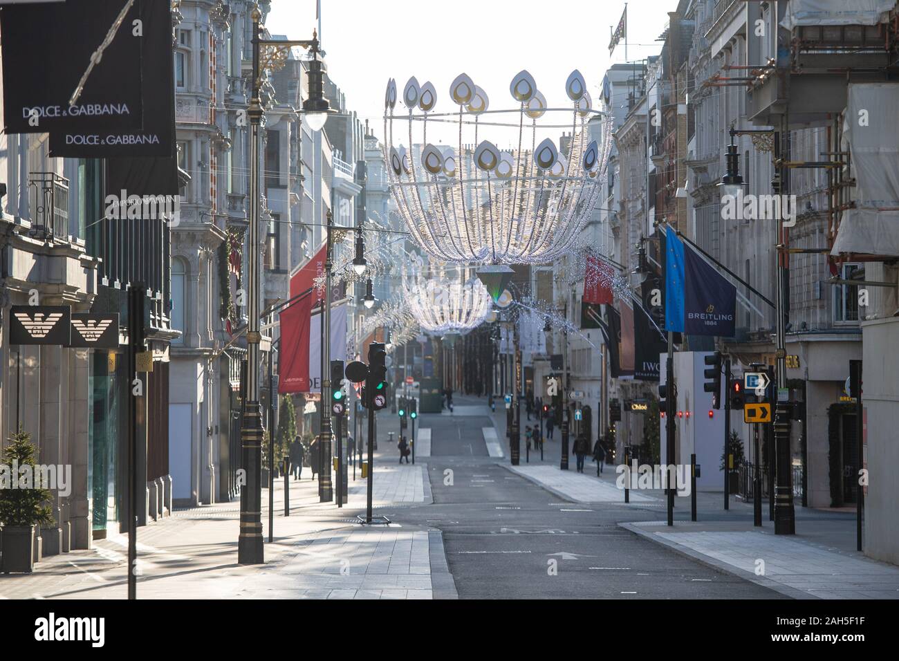 Vue générale d'un nouveau Bond Street, Londres, le Jour de Noël. Banque D'Images