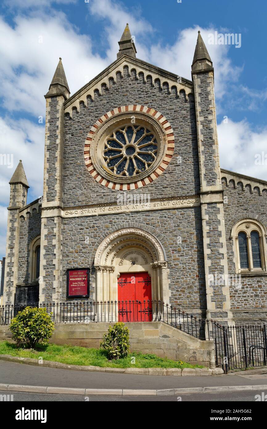 City Road Baptist chapelle construite en 1861 à l'angle de Stokes Croft & City Road, Bristol, Royaume-Uni Banque D'Images