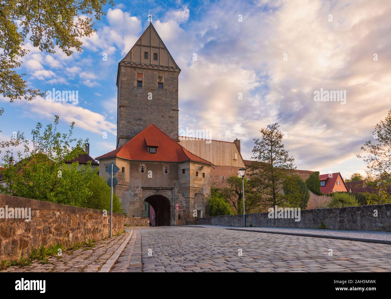 Rothenburger Tor (Porte) entrée de la vieille ville de Frankenthal, une ville historique sur la partie nord de la Route Romantique route touristique populaire Banque D'Images