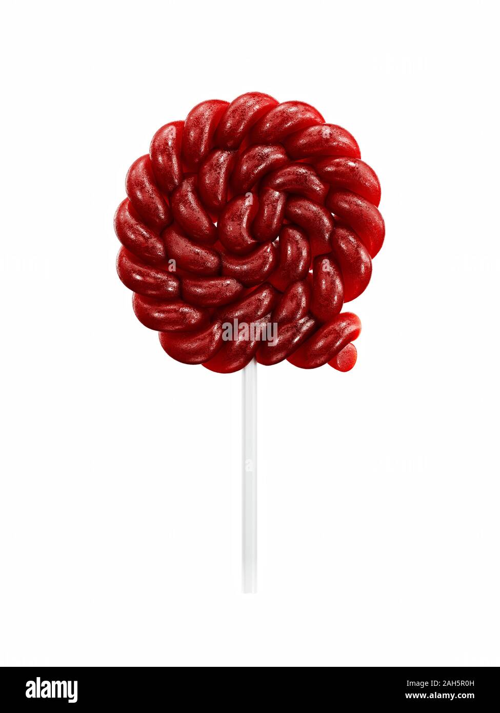 Lollipop candy isolé sur fond blanc. Le rendu 3d illustration Banque D'Images