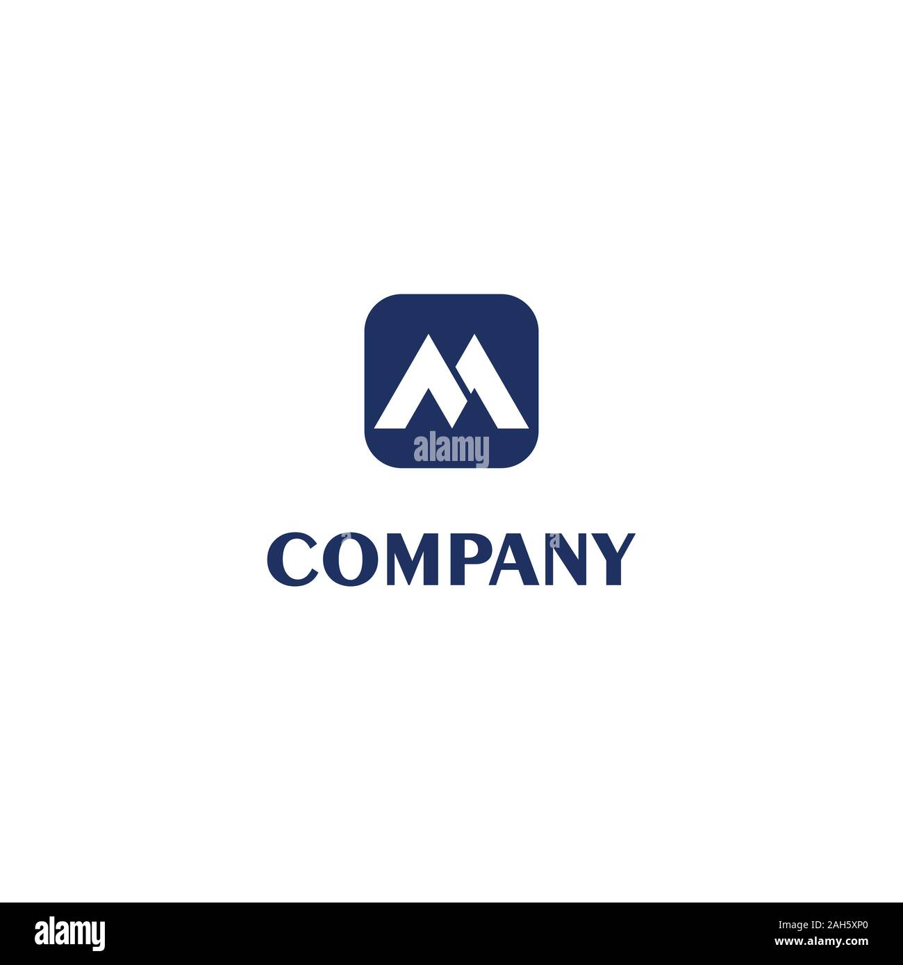 Lettre M 2002 Logo Design, modèle initial Abjad Simple Concept, logo bleu marine, Forme Carrée arrondie, projet vectoriel EPS 10 Illustration de Vecteur