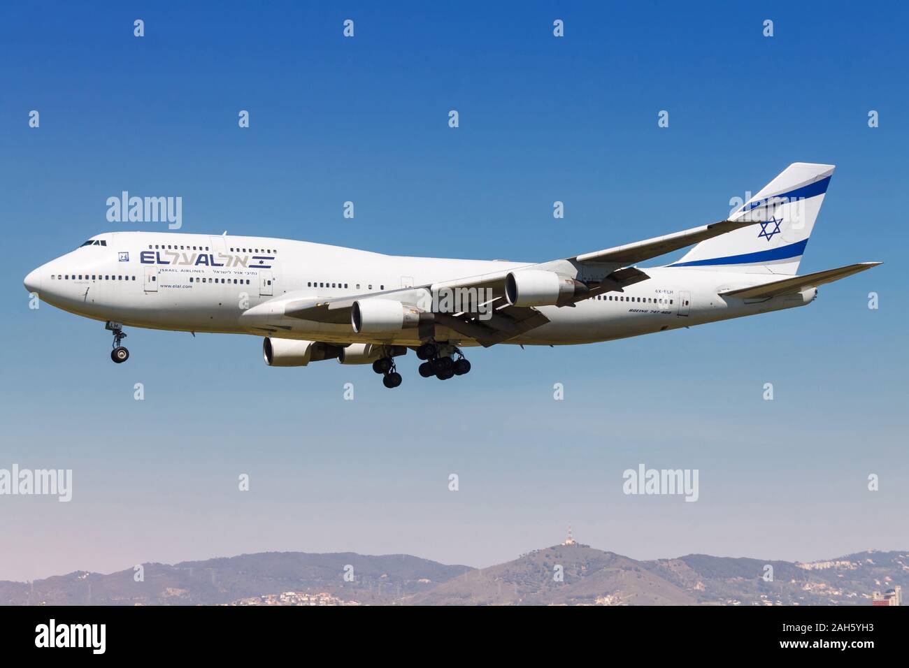 Barcelone, Espagne - 10 Avril 2017 : El Al 747 avion à l'aéroport de Barcelone (BCN) en Espagne. Boeing est un constructeur aéronautique basé à Seattle, Banque D'Images