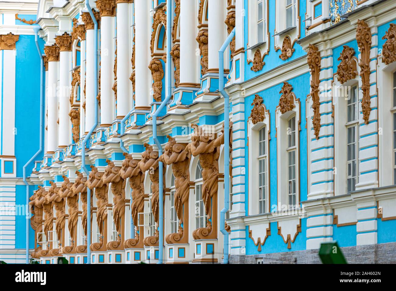 Tsarskoye Selo palais dans la ville de Pouchkine, près de Saint-Pétersbourg en Russie. L'architecture et de voyages en Europe Banque D'Images