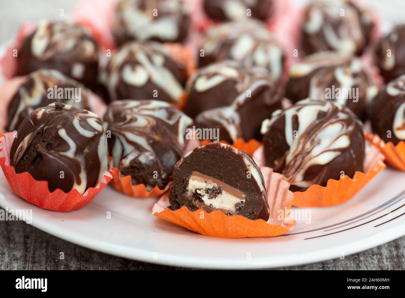 Chocolate cake pops Banque D'Images