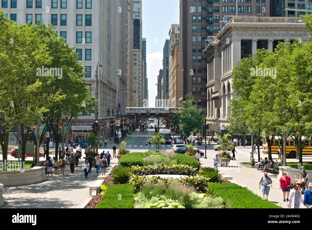 Le centre-ville de Chicago Banque D'Images