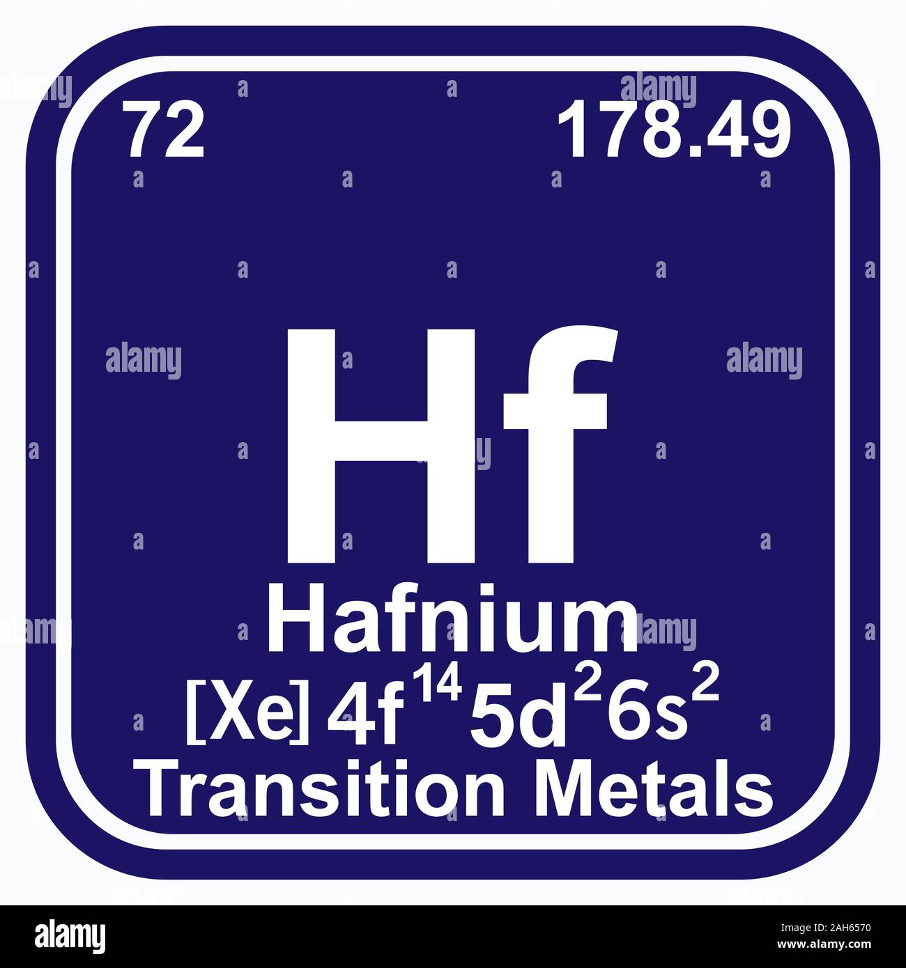 Hafnium Tableau périodique des éléments illustration vectorielle eps 10 Illustration de Vecteur