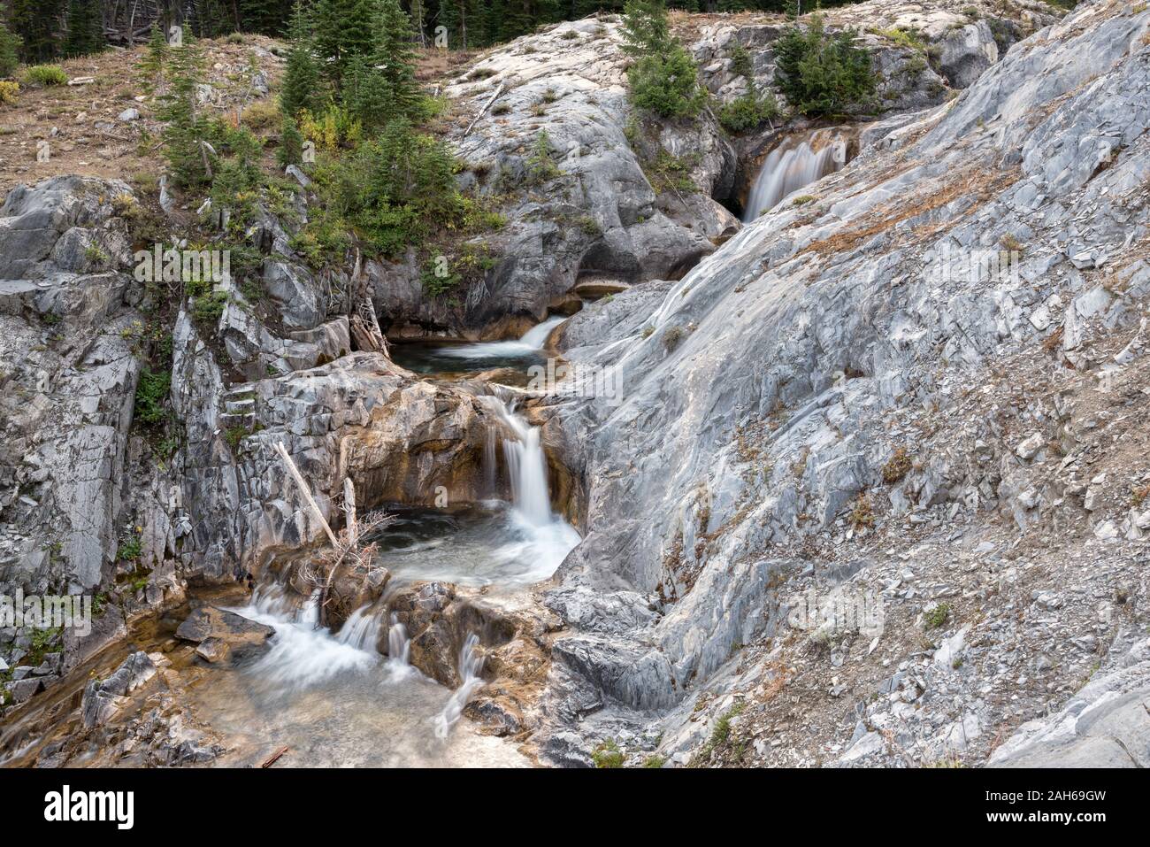 South Fork du Imnaha River qui coule à travers un canyon en Oregon's Eagle Cap désert. Banque D'Images