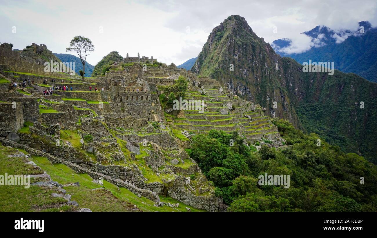 Architecture de la rues de Machu Picchu, Cusco Pérou Banque D'Images