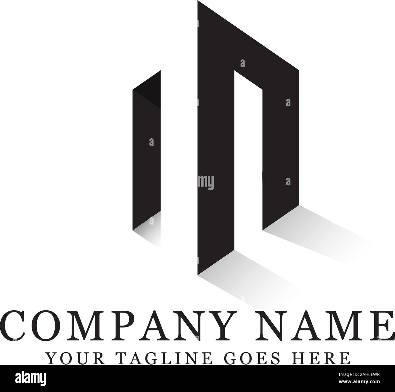 Logo initial NN inspiration, l'espace négatif lettre dessins de logos Illustration de Vecteur