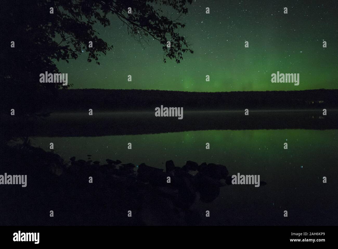 Northern Lights sur une nuit de septembre dans les eaux limitrophes, Minnesota, USA Banque D'Images