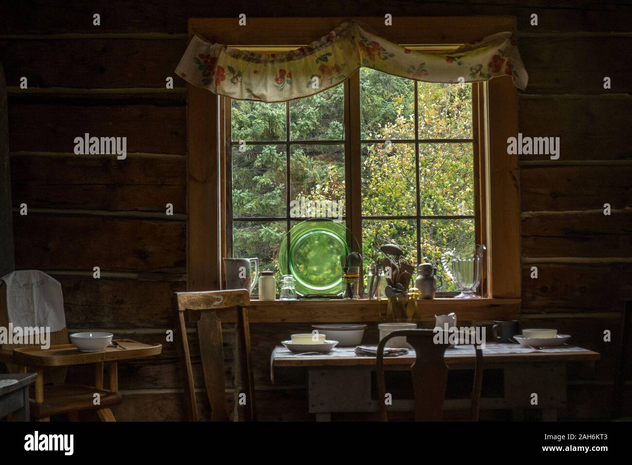 Historique de l'intérieur d'immigrants finlandais home, Finlande, Minnesota, USA Banque D'Images