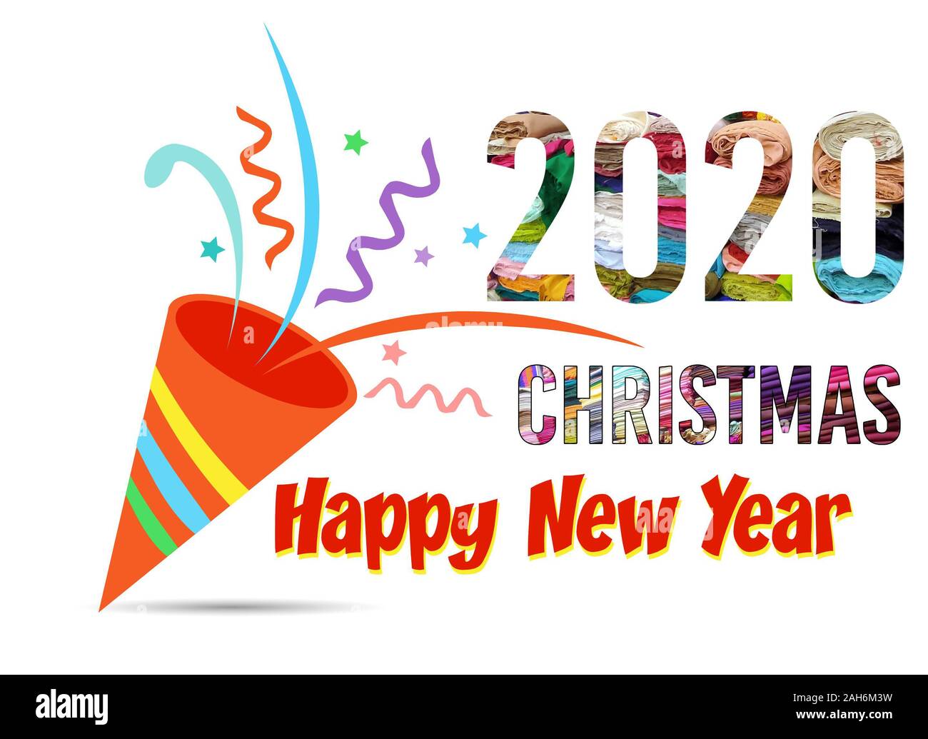 Sacs de shopping pour le nouvel an. Design de mode de Noël 2020. Motif bannière le jour de Noël. Nouvelle année 2020. Mode tissu pour femme Banque D'Images