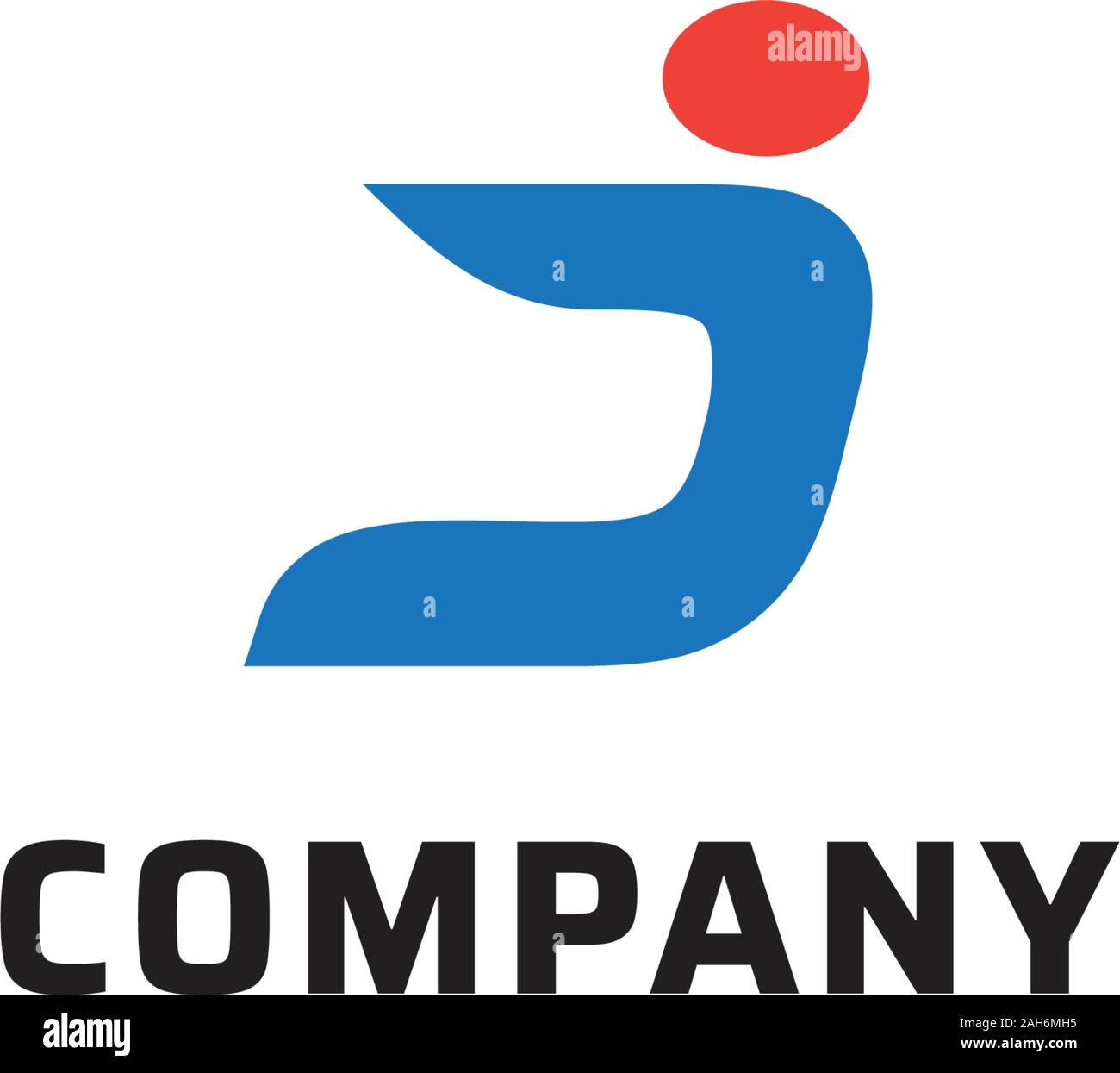 Lettre D ou J 2002 Company Logo Design Template avec Résumé Les gens s'assoient, Lettermark Logo Logotype, Police, concept abstrait Abjad, initiale Illustration de Vecteur