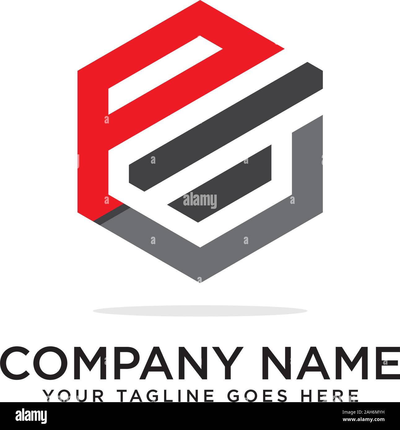 Pl logo hexagonal, vecteur modèle logo monogramme Illustration de Vecteur