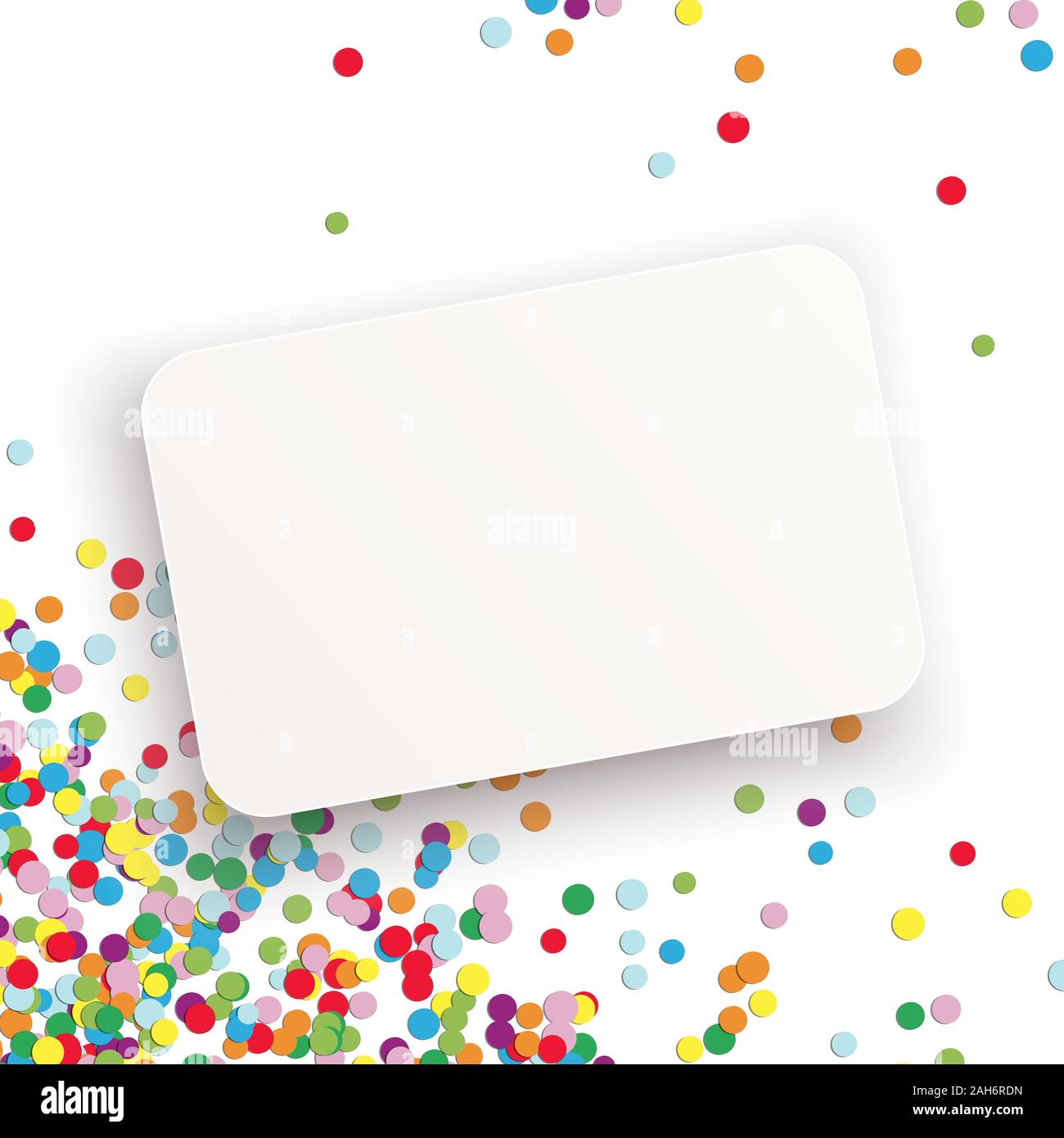 Vector illustration avec arrière-plan avec différentes couleurs de confettis pour le temps de l'anniversaire et du papier blanc avec l'espace libre pour les messages d'accueil Illustration de Vecteur