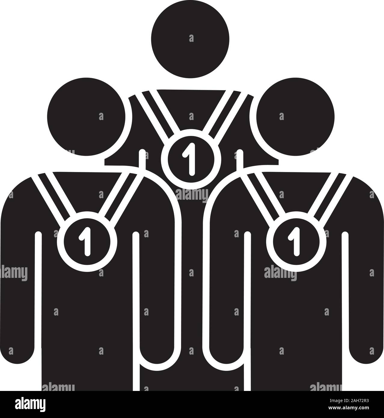 Icône glyphe de professionnalisme. Champions, les gagnants. L'accomplissement. La première place, la médaille récompense. Des spécialistes. Symbole de Silhouette. L'espace négatif. Isoler le vecteur Illustration de Vecteur