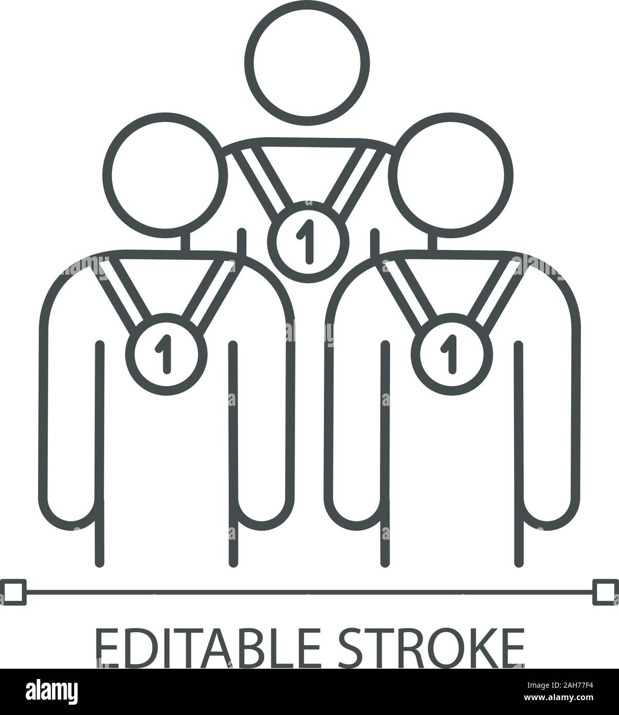 Professionnalisme L'icône linéaire. Champions, les gagnants. Fine ligne illustration. L'accomplissement. La première place, la médaille récompense. Des spécialistes. Symbole de contour. Je vecteur Illustration de Vecteur