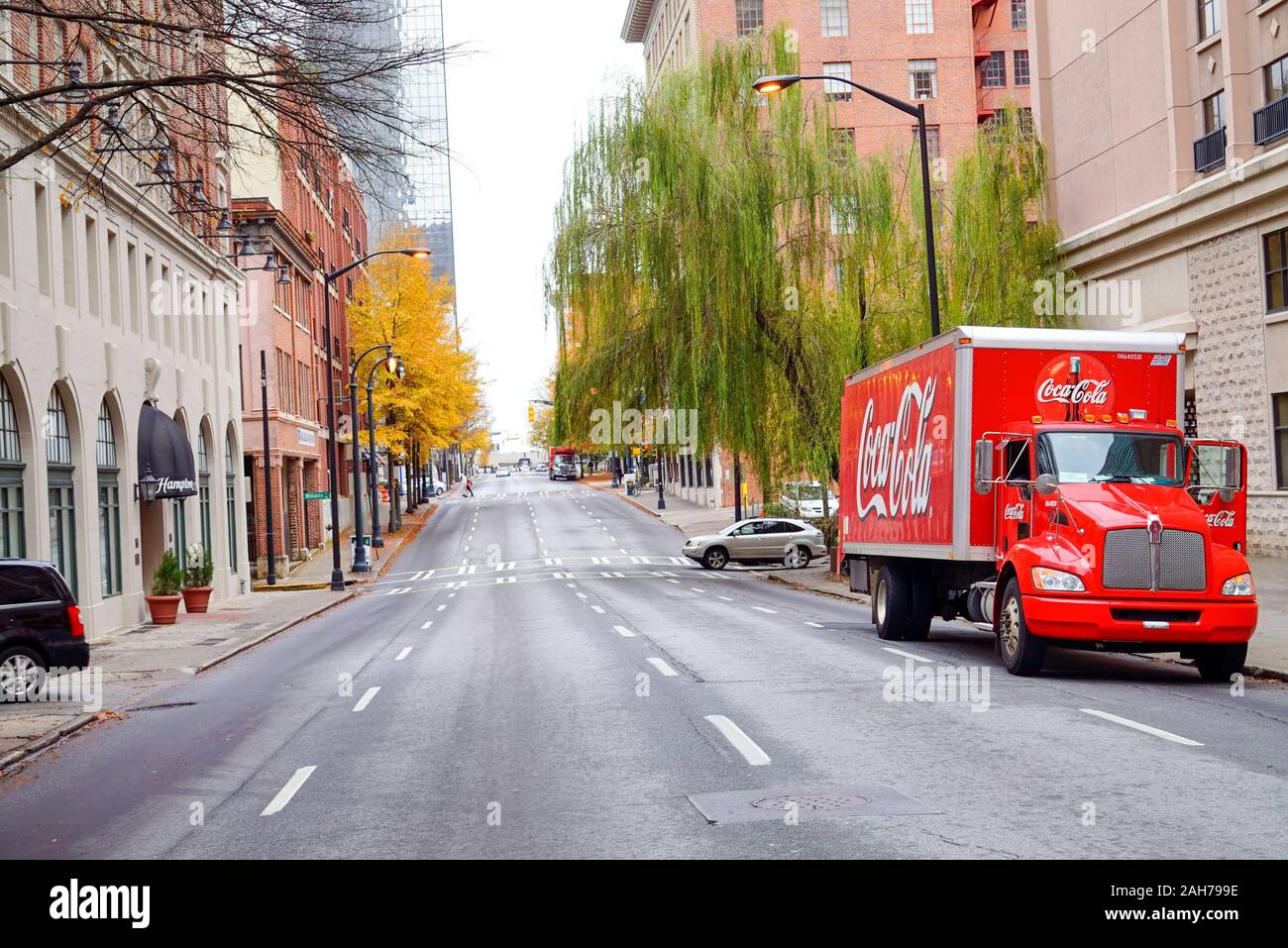 ATLANTA, GA, USA - Décembre 04 : Le Monde de Coca-Cola à Pemberton Place est un musée consacré à l'histoire de Coca-Cola, une célèbre boisson gazeuse Banque D'Images