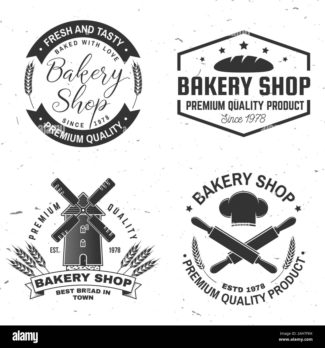 Ensemble d'une boulangerie d'un insigne. Vecteur. Concept pour le badge, shirt, étiquette, impression, stamp, tee. Conception avec moulin, rouleau à pâtisserie, la pâte, les épis de blé d'ossature. Restaurant pour objets d'identité, l'emballage menu contextuel Illustration de Vecteur Ensemble d'une boulangerie d'un insigne. Vecteur. Concept pour le badge, shirt, étiquette, impression, stamp, tee. Conception avec moulin, rouleau à pâtisserie, la pâte, les épis de blé d'ossature. Restaurant pour objets d'identité, l'emballage menu contextuel Illustration de Vecteur