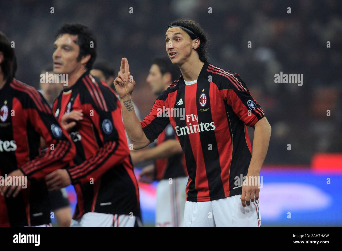 Milan, Italie, 01 février 2011, ' ' SAN SIRO Stadium, un championnat de football sérieux 2010/2011, l'AC Milan - SS Lazio : Zlatan Ibrahimovic au cours de th Banque D'Images