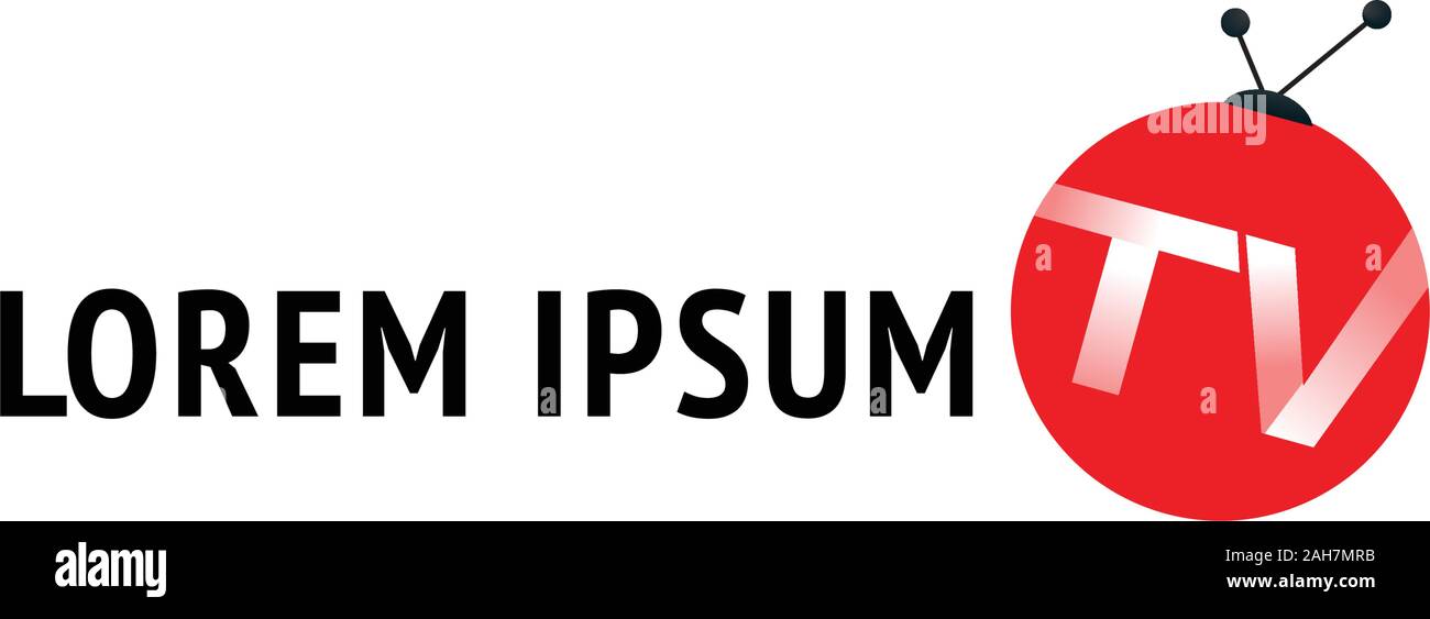 Chaîne de télévision en ligne, Modèle de conception de logo Logo Ballon Concept, comme les coccinelles, Live Streaming, entreprise de divertissement, blanc, rouge, noir, Vector EPS 10 Illustration de Vecteur