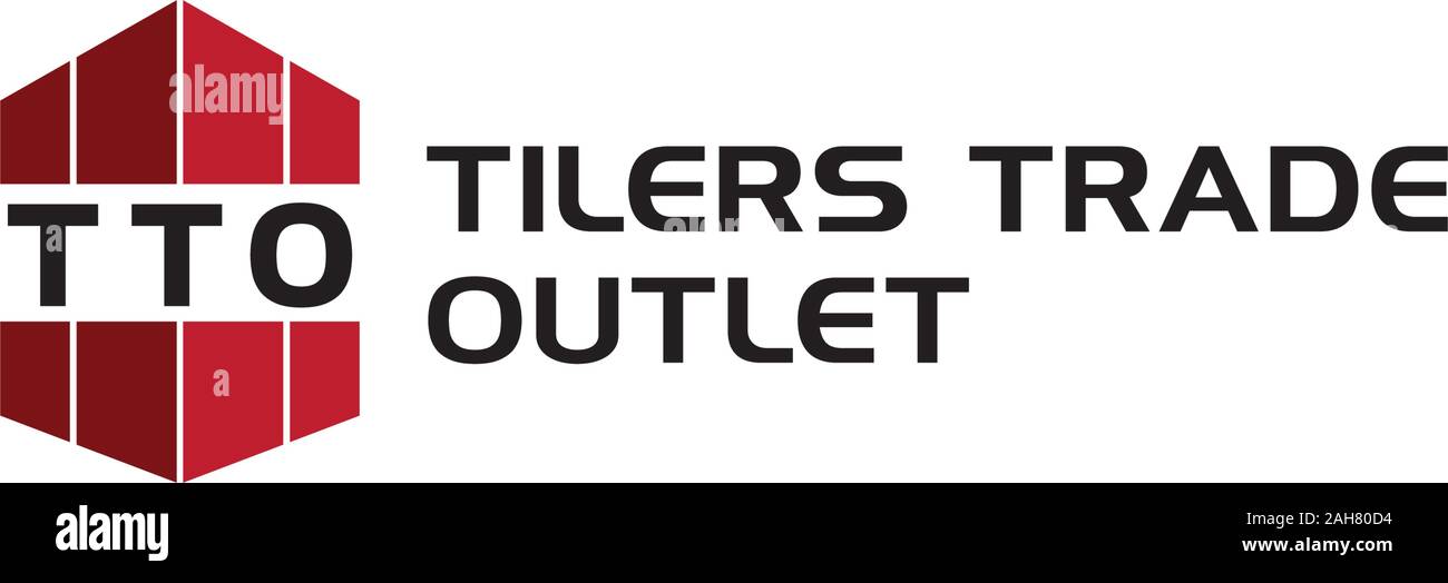 Logo du commerce carreleurs Concept, Design Simple, l'immobilier, développeur, rouge foncé, brun Illustration de Vecteur