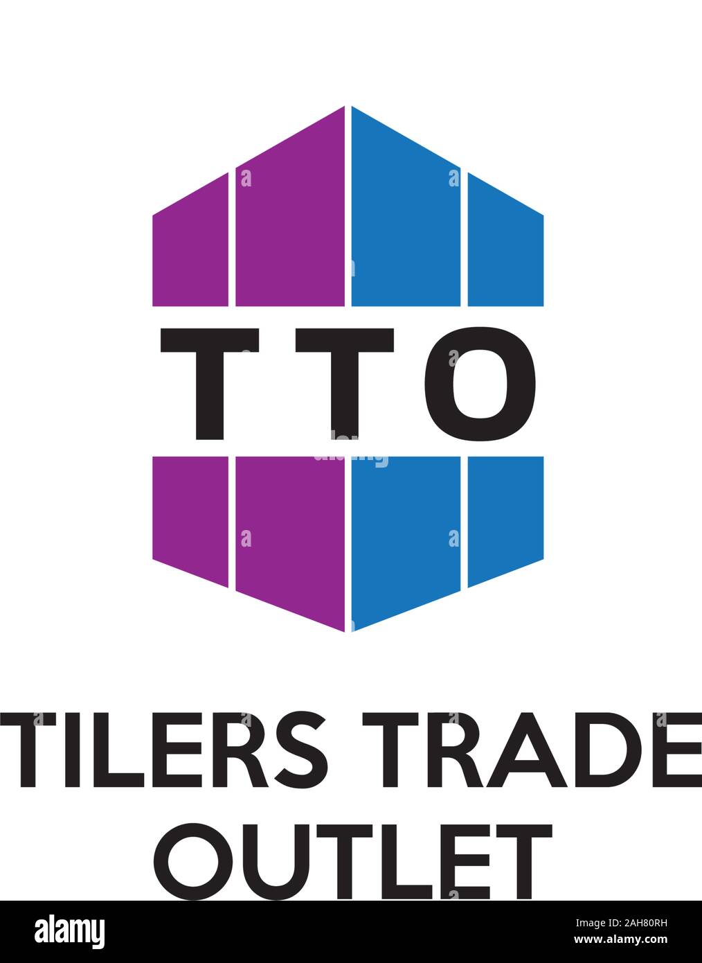 Logo du commerce carreleurs Concept, Design Simple, l'immobilier, développeur, bleu, couleur pourpre Illustration de Vecteur