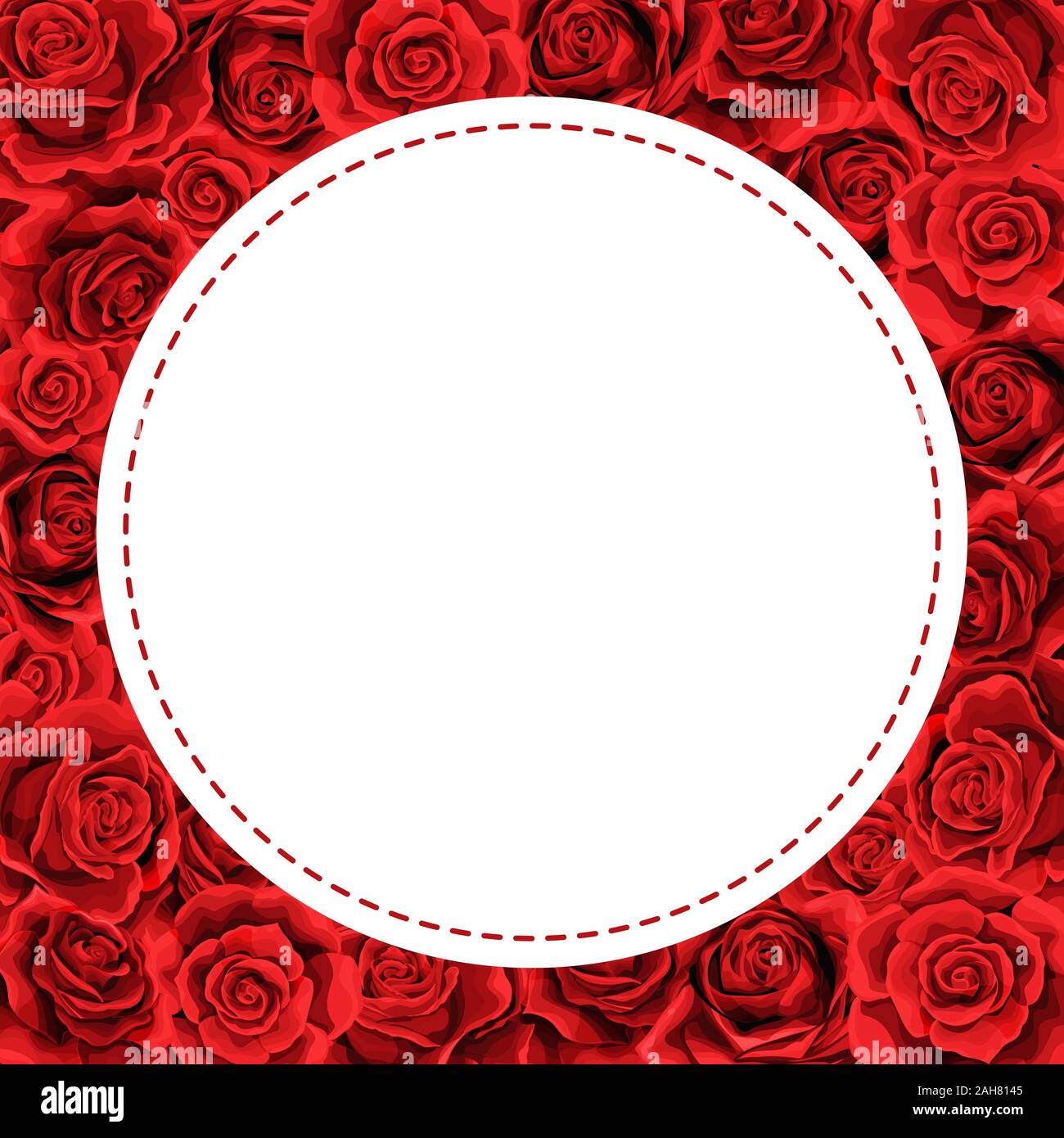 Roses rouges bouquet floral élégant comme cadre. L'été vecteur conception frontière Illustration de Vecteur