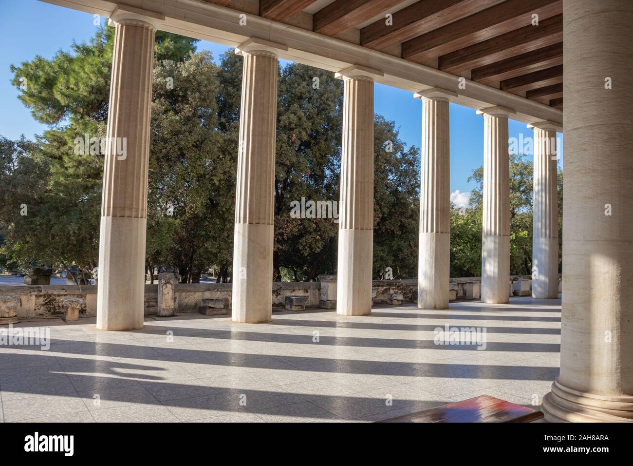 Grèce, Athènes - 30 novembre 2019 Stoa d'Attalos à Athènes Banque D'Images