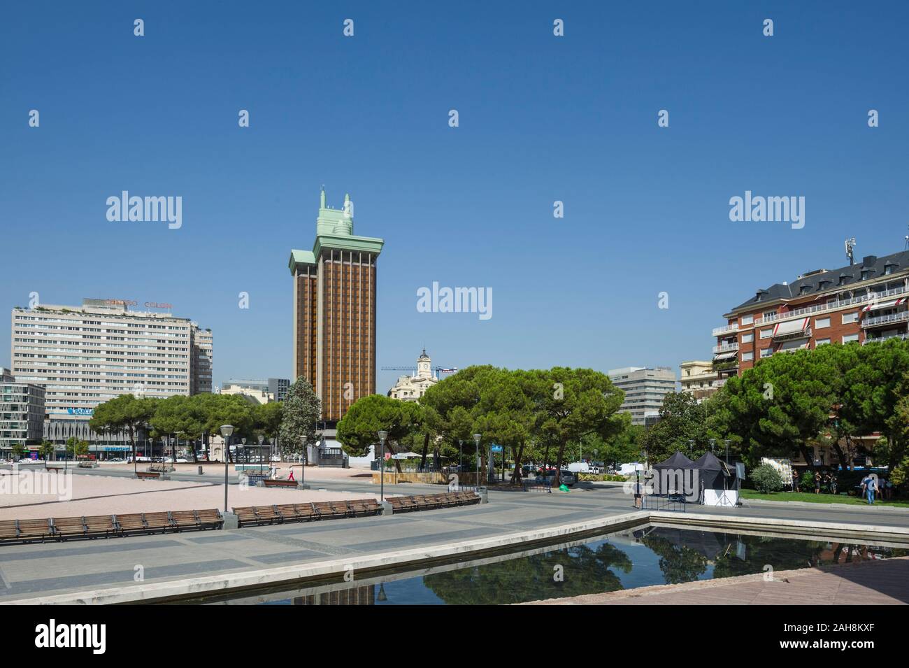 Torres de Colón en bâtiment Plaza de Colón, Madrid, Espagne Banque D'Images