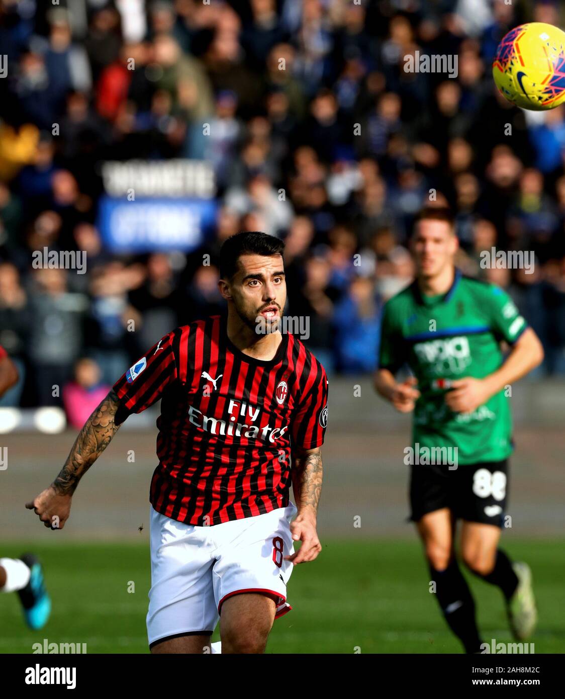 Bergame, ITALIE - 22 décembre 2019: Suso en action pendant la Serie A 2019/2020 ATALANTA / MILAN au stade Gewiss. Banque D'Images